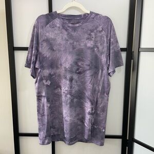 [L] Lululemon Men’s Always Agile Short Sleeve Shirt Diamond Dye Purple Grey